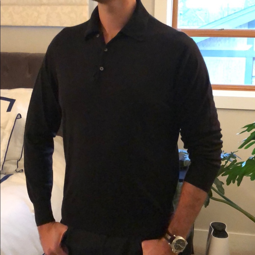 Brunello Cucinelli navy cashmere long sleeve